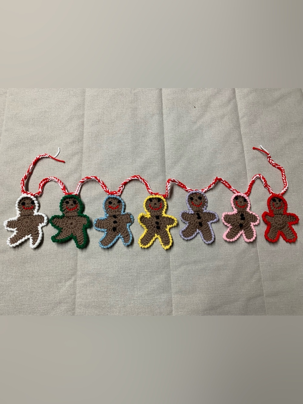 Gingerbread Garland New Seven Colorful Handmade Crochet